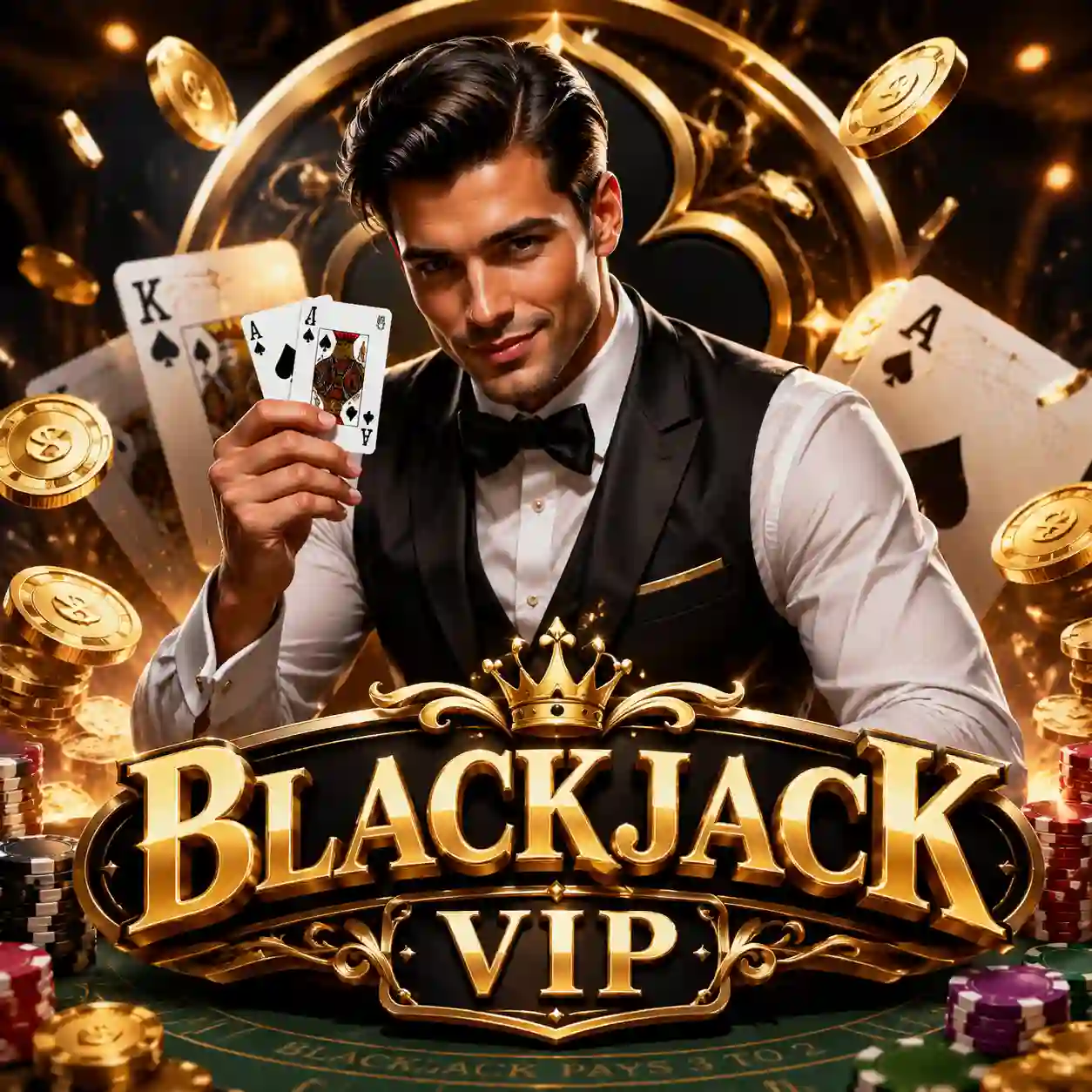 mesa de blackjack com cartas distribuídas pelo dealer