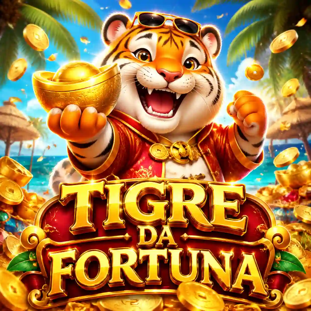 Fortune Tiger slot com temática de tigre dourado e símbolos chineses